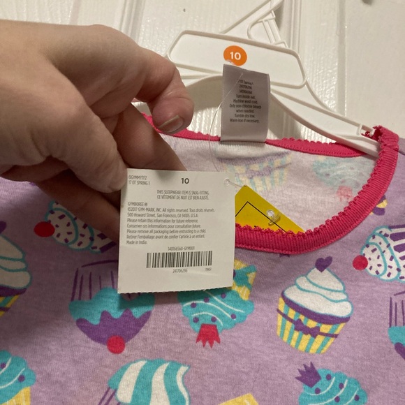 *Gymboree New Purple Cupcake Theme Short Sleeve & Pants 2pc Pj Set - Picture 4 of 6